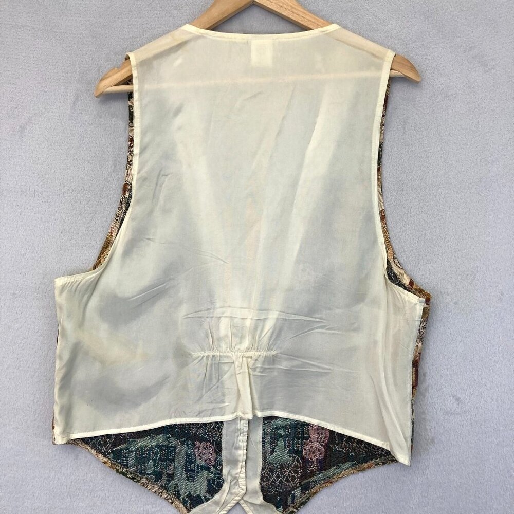 Vintage Backroad Blues Jeanswear Jacquard Formal Vest 20W Horse Buggy Prairie - Picture 2 of 12